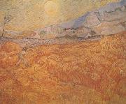 Vincent Van Gogh Wheat Field behind Saint-Paul Hospital with a Reaper (nn04) USA oil painting reproduction